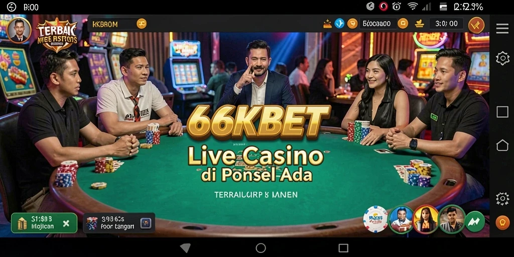 Screenshot gameplay Live Casino di 66KBET dengan dealer profesional.