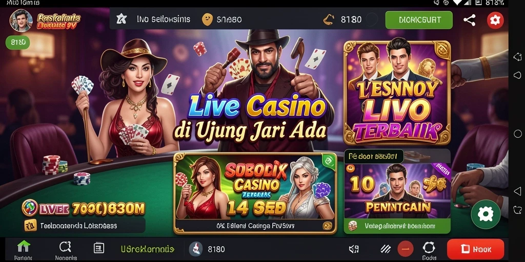 Tampilan gameplay Live Casino yang mendebarkan dan interaktif.