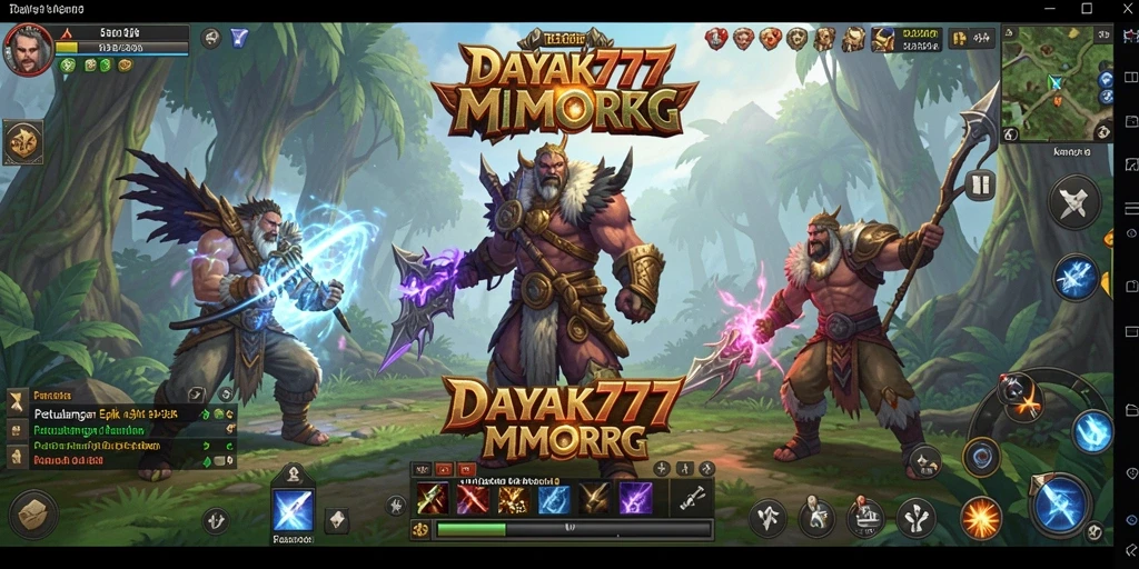 Tampilan gameplay utama DAYAK777 yang menakjubkan dalam petualangan MMORPG.
