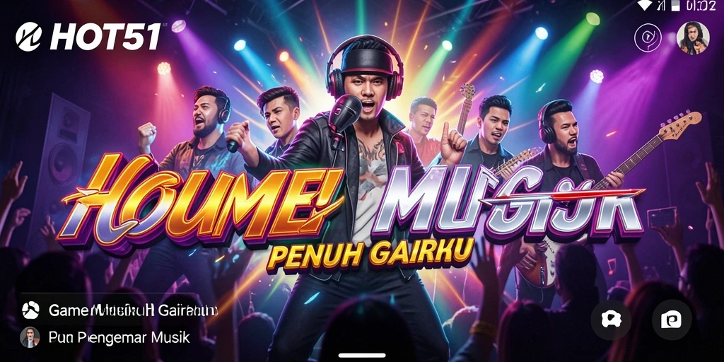 Screenshot HOT51 menampilkan gameplay yang seru dan interaktif dengan musik latar yang menyenangkan.