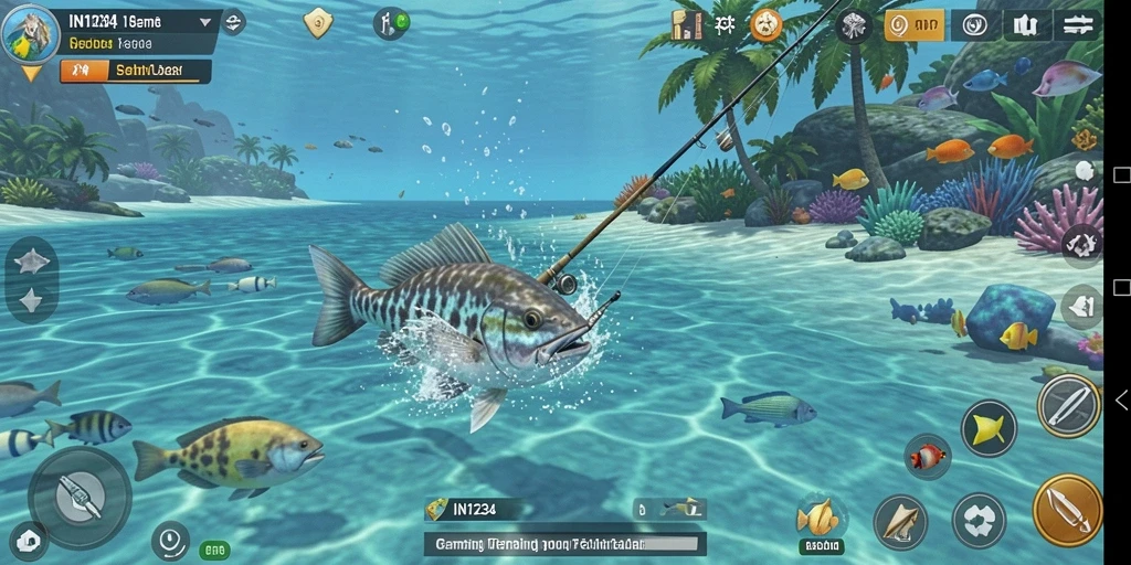 Tangkapan ikan menakjubkan dalam gameplay IN1234.