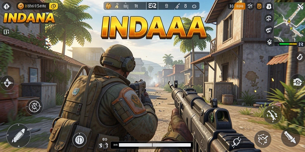 Tangkapan layar gameplay <strong>INDAAA</strong> yang menunjukkan aksi pertempuran intens.
