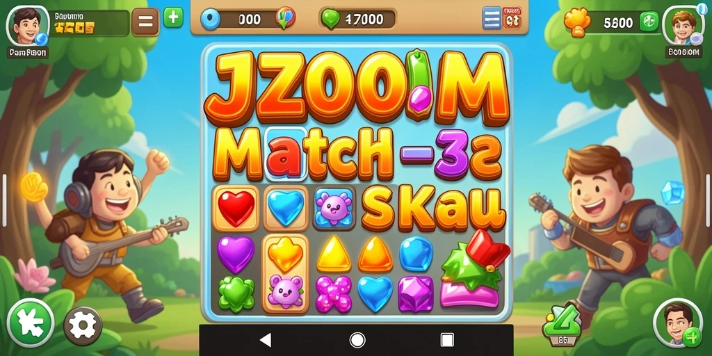Tampilan gameplay J200M yang penuh warna dan menarik.