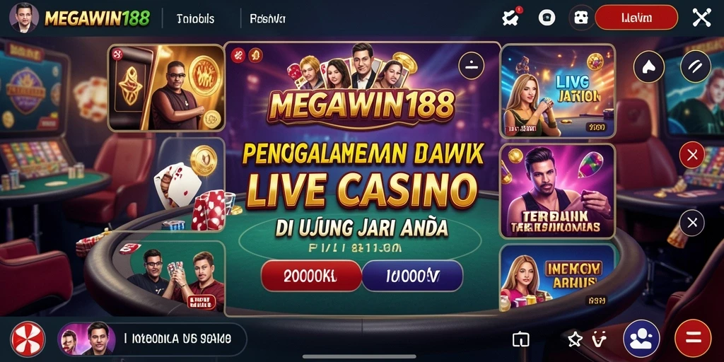Tampilan menarik dari gameplay Live Casino MEGAWIN188 yang mendebarkan.