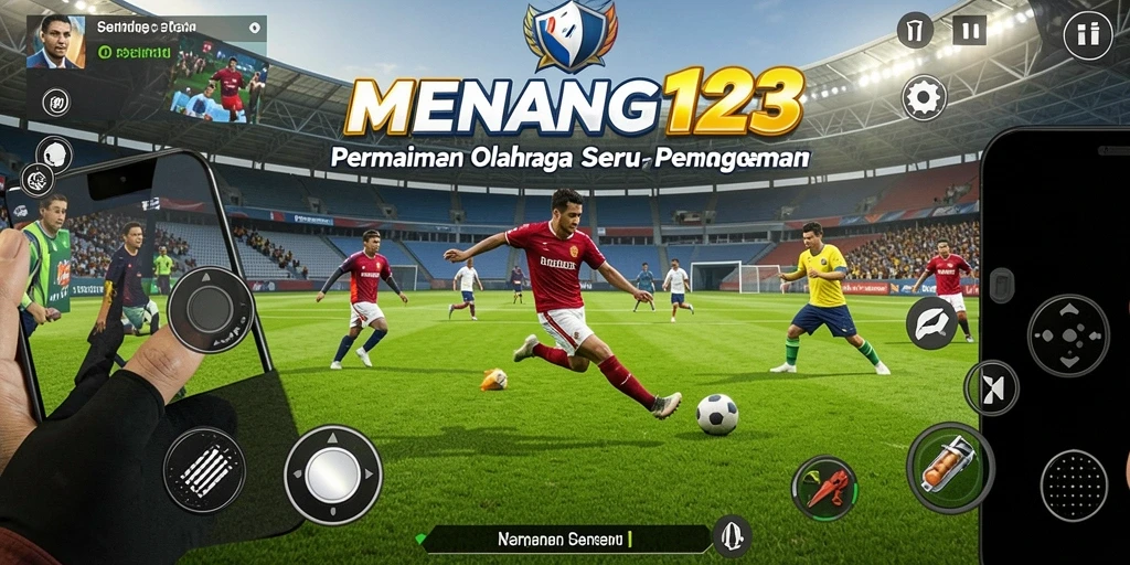 Screenshot game MENANG123 menampilkan aksi seru di lapangan olahraga.