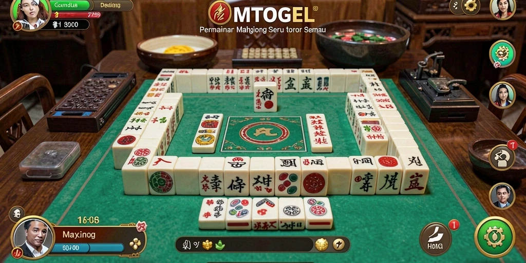 Tampilan gameplay seru dari OMTOGEL di meja Mahjong.
