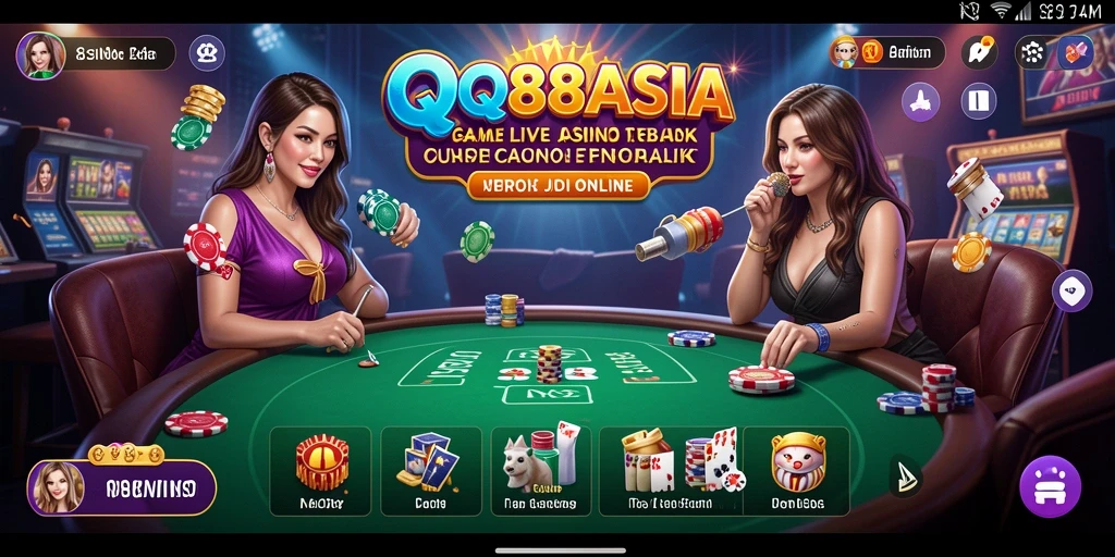 Tampilan permainan Live Casino yang menarik di QQ88ASIA.