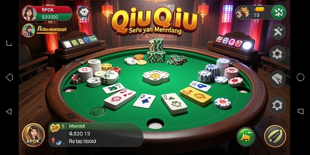 Tampilan gameplay menegangkan di RPOK saat pertandingan QiuQiu.